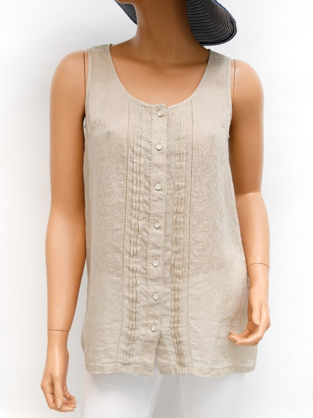 Tommy Bahama Beige/Tan Linen Tank XS